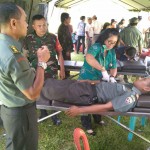 Kasrem Bersama  Dandim Jajaran Korem 163 Wira Satya Melaksanakan Donor Darah.