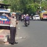 Satlantas Polres Badung Atur Arus Lalu Lintas, Tak Pandang Keringat.