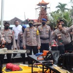 Puluhan Personil Polres Badung Gelar Apel Penanggulangan Bencana Alam