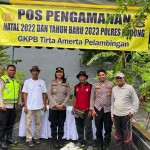 Kapolsek Kuta Utara Cek Pos Pengamaman Gereja di Gereja Tirta Amerta Pelambingan.