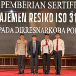 Satuan Reserse Narkoba Polda Bali Menerima sertifikat Manajemen Resiko ISO 31000:2018 Dari Wamenkumham RI