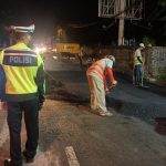 Jalur Beringkit Di Aspal Personil Lantas Berikan Rasa Aman.