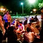Samapta Polsek Mengwi Blue Light Patrol Sampaikan Imbauan Kamtibmas