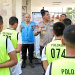 Kapolda Bali Cek Langsung Seleksi Tes Penerimaan Polri di Gor Ngurah Rai.