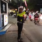 Unit Lantas Polsek Kuta Utara Lakukan Blue Light Patrol Dan Pengaturan Malam Hari