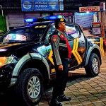 Aiptu Wayan Mendra Pimpin Blue Light Patrol Sambangi ATM BRI Di Jalan Raya Canggu