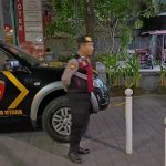 Blue Light Patrol  Polsek Kuta Utara Sambangi Obyek Vital Di Jalan Gatsu Barat