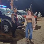 Meski Malam Samapta Polsek Kuta Utara Amankan Pengunjung  Pantai Batu Bolong.