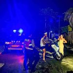 Jamin Keamanan Pengunjung Polsek Kuta Utara Patroli Sambangi Kawasan Wisata Batu Mejan.