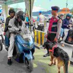 Team K9 Polda Bali bantu satgas preventif Pamobvit Giat Pemeriksaan di Pintu Masuk Bali