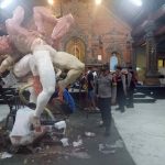 Patroli Samapta Polsek Abiansemal Sambangi Lokasi Pembuatan Ogoh-Ogoh Di Wilayah Abiansemal