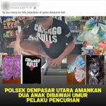 Polsek Denpasar Utara Amankan. Dua Pelajar Usai Lakukan Pencurian