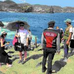 Unit Samapta Polsek Nusa Penida  Patroli di Angel’s Billabong.
