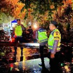 Personel Gabungan Bersihkan Pohon Tumbang Di Area Pura Goa Lawah.