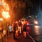 Unit Samapta Polsek Kuta Utara Konsisten Lakukan Patroli Di Tengah Cuaca Hujan