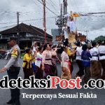Bhabinkamtibmas Desa Paksebali Atensi Giat Pelebon di Puri Satria Kanginan.