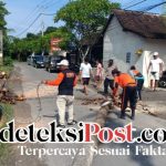 Bhabinkamtibmas–Babinsa Atensi Penebangan Pohon Kelapa di Jalan Ped–Kutampi.