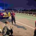 Patroli Malam, Sat Samapta Polres Klungkung Cegah Aksi Balap Liar di Jembatan Merah PKB.