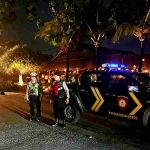 Beri Rasa Aman Bagi  Pengunjung  Polsek Kuta Utara Patroli Di Jalan Pura Dalem Canggu